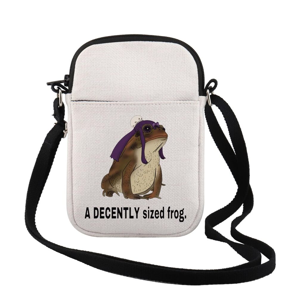 2778 A Decently Sized Frog Crossbody Bag Apothecary Frog Cartoon Lover Gift
